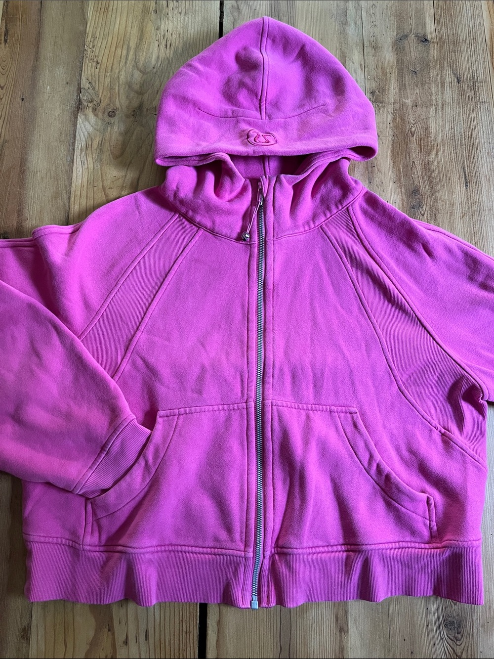 LULULEMON M/L Pink Scuba Oversized 1/2 Zip Hoodie Sweatshirt Knit
